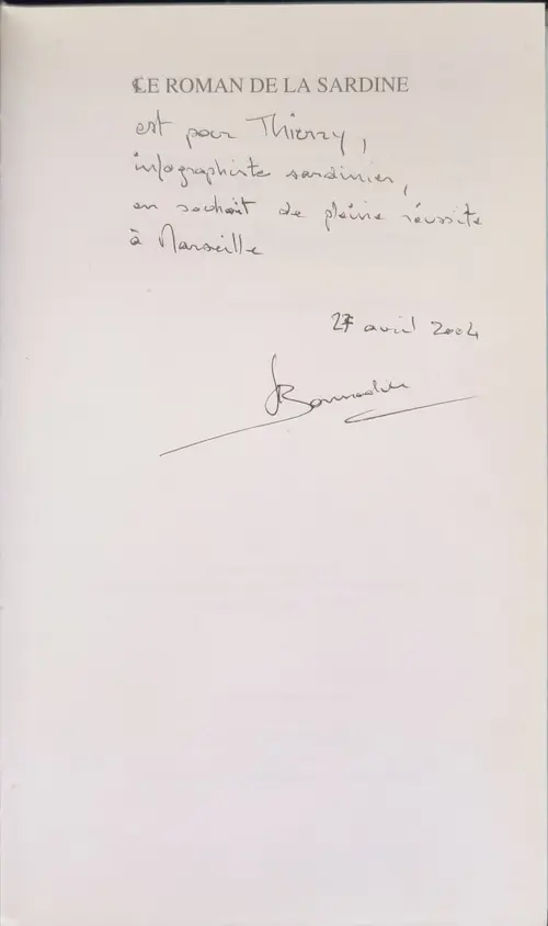 dédicace du Livre " le roman de la sardine" par jacques Bonnadier, Marseille à La méchante Sardine, Marseille